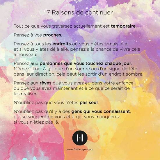 7 raisons de continuer