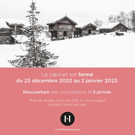 Congés de Noël 2022 du cabinet de psychothérapie